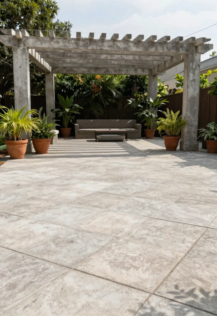 14 Concrete Pergola Ideas With Modern Edge 36 14 Concrete Pergola Ideas With Modern Edge - 6. Concrete Pavers as Flooring 1