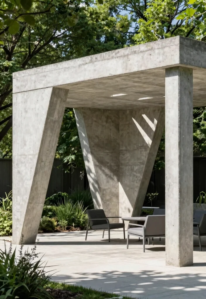14 Concrete Pergola Ideas With Modern Edge 38 14 Concrete Pergola Ideas With Modern Edge - 8. Geometric Designs 1