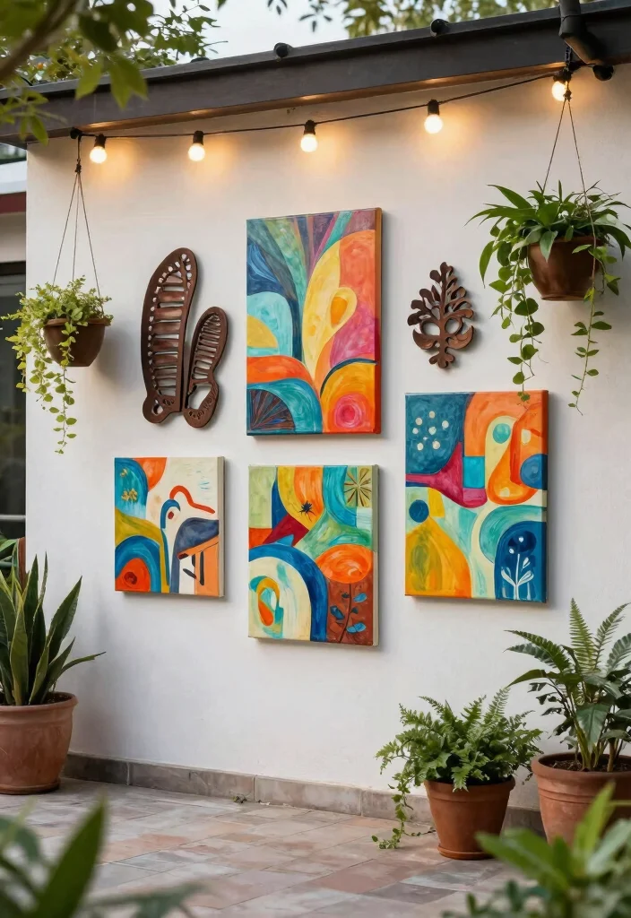 14 Cozy Patio Ideas That Feel Like a Retreat - 12. Transformative Wall Art 1