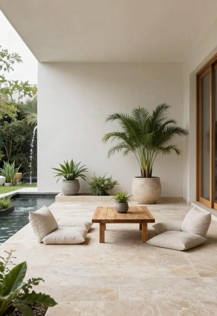 14 Cozy Patio Ideas That Feel Like a Retreat - 5. Minimalist Zen Space 1