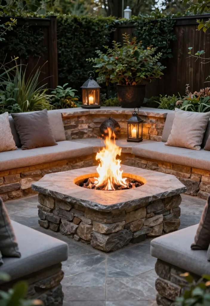 14 Fire Pit Garden Ideas That Feel Warm & Welcoming 51 14 Fire Pit Garden Ideas That Feel Warm & Welcoming - 11. Raised Fire Pit Platform 1