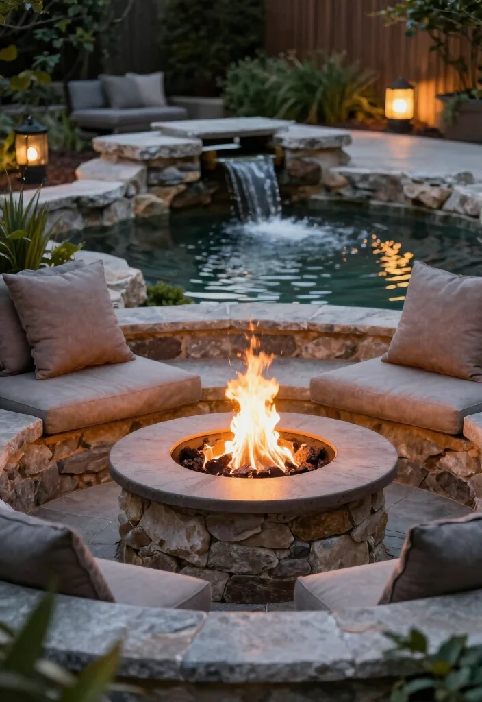 14 Fire Pit Garden Ideas That Feel Warm & Welcoming 52 14 Fire Pit Garden Ideas That Feel Warm & Welcoming - 12. Fire Pit with Water Feature 1