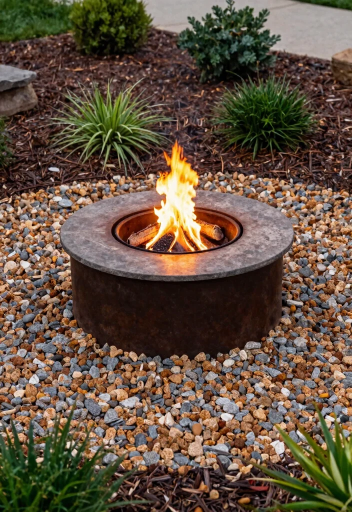 14 Fire Pit Garden Ideas That Feel Warm & Welcoming 28 14 Fire Pit Garden Ideas That Feel Warm & Welcoming - 8. Fire Pit Surrounded by Gravel 1
