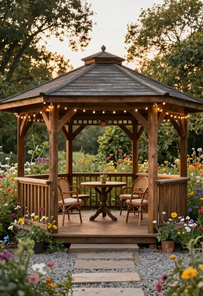14 Gazebo Ideas Terrace Spaces Will Love 2 14 Gazebo Ideas Terrace Spaces Will Love - 2. Rustic Retreat 1