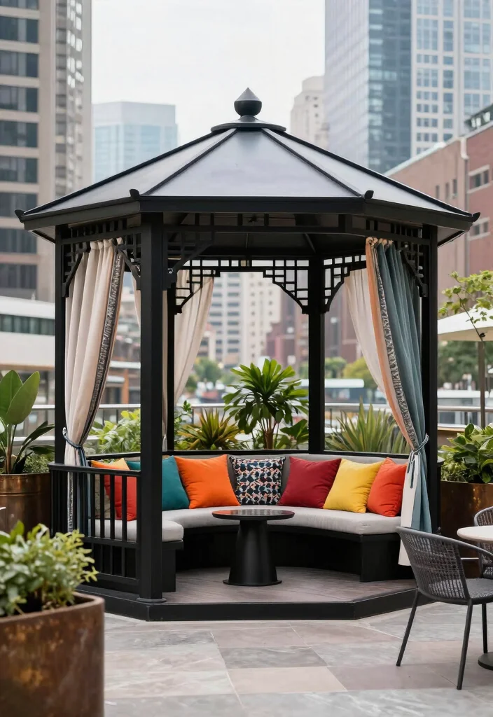 14 Gazebo Ideas Terrace Spaces Will Love 3 14 Gazebo Ideas Terrace Spaces Will Love - 3. Urban Chic 1