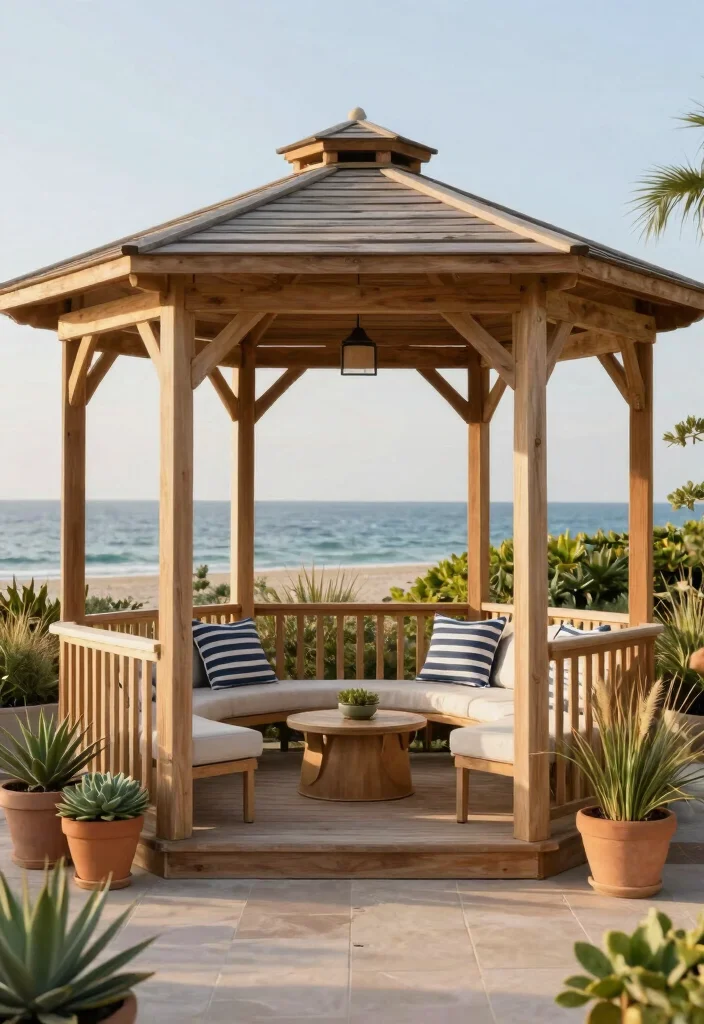 14 Gazebo Ideas Terrace Spaces Will Love 28 14 Gazebo Ideas Terrace Spaces Will Love - 8. Coastal Charm 1
