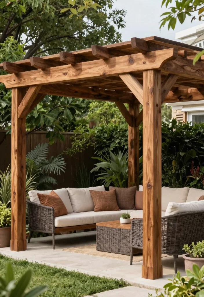 14 Small Pergola Ideas That Maximize Compact Spaces 30 14 Small Pergola Ideas That Maximize Compact Spaces - 10. Artisanal Wood Pergola 1