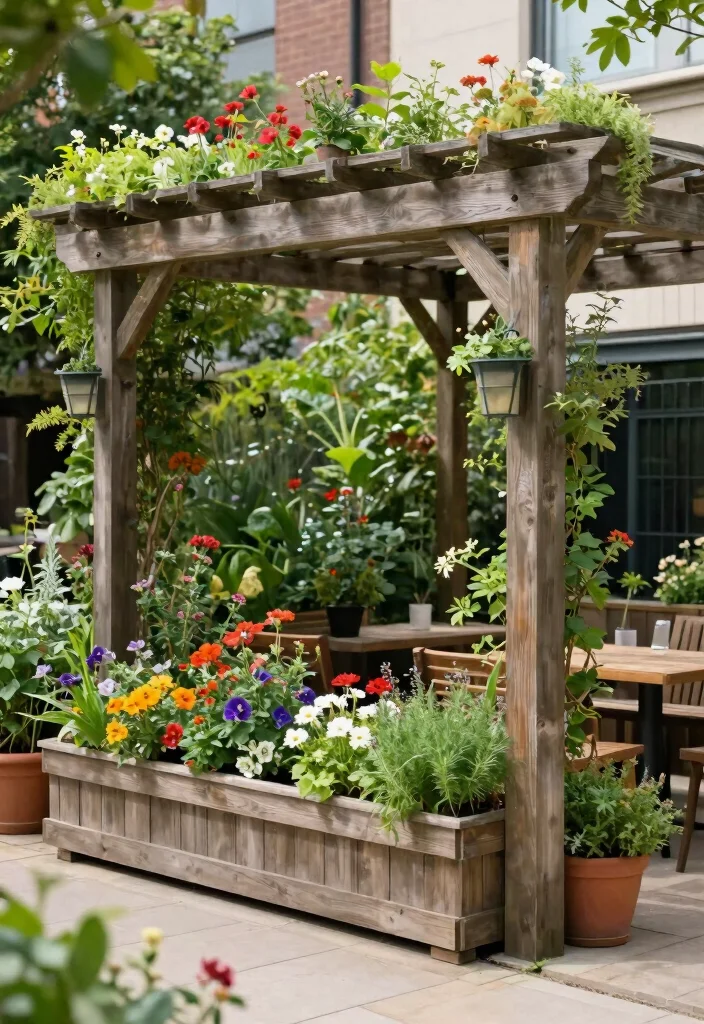 14 Small Pergola Ideas That Maximize Compact Spaces 64 14 Small Pergola Ideas That Maximize Compact Spaces - 14. Pergola with Built-In Planters 1