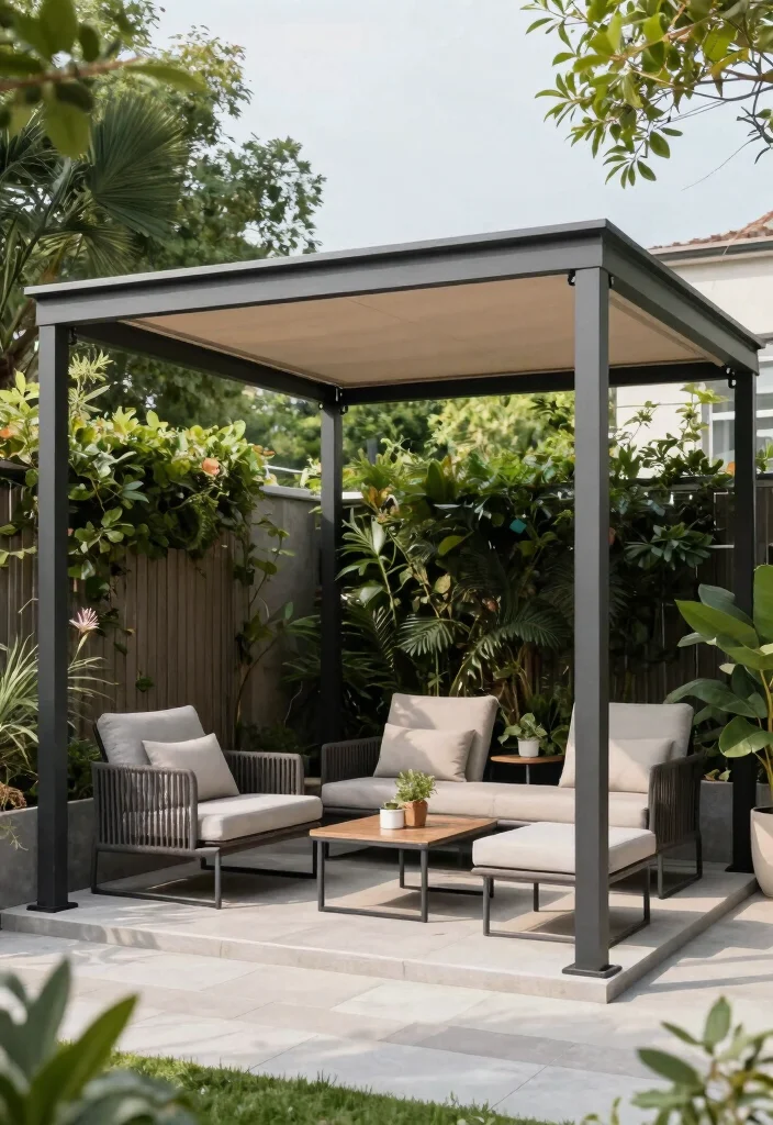 14 Small Pergola Ideas That Maximize Compact Spaces 27 14 Small Pergola Ideas That Maximize Compact Spaces - 7. Retractable Canopy Pergola 1