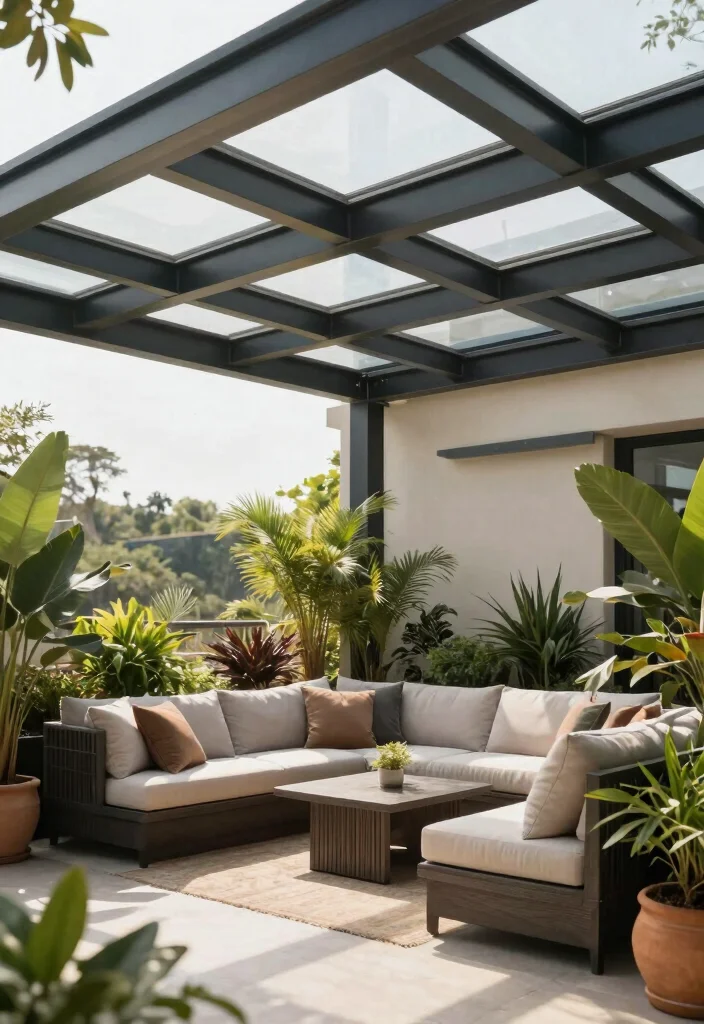 14 Small Pergola Ideas That Maximize Compact Spaces 29 14 Small Pergola Ideas That Maximize Compact Spaces - 9. Roofed Pergola with Skylights 1