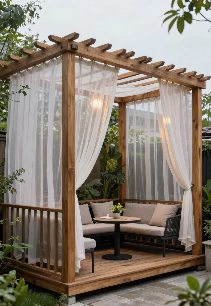 15 Balcony Covering Ideas From Rain That Still Look Chic - 3. Stylish Pergolas with Rain Covering 1