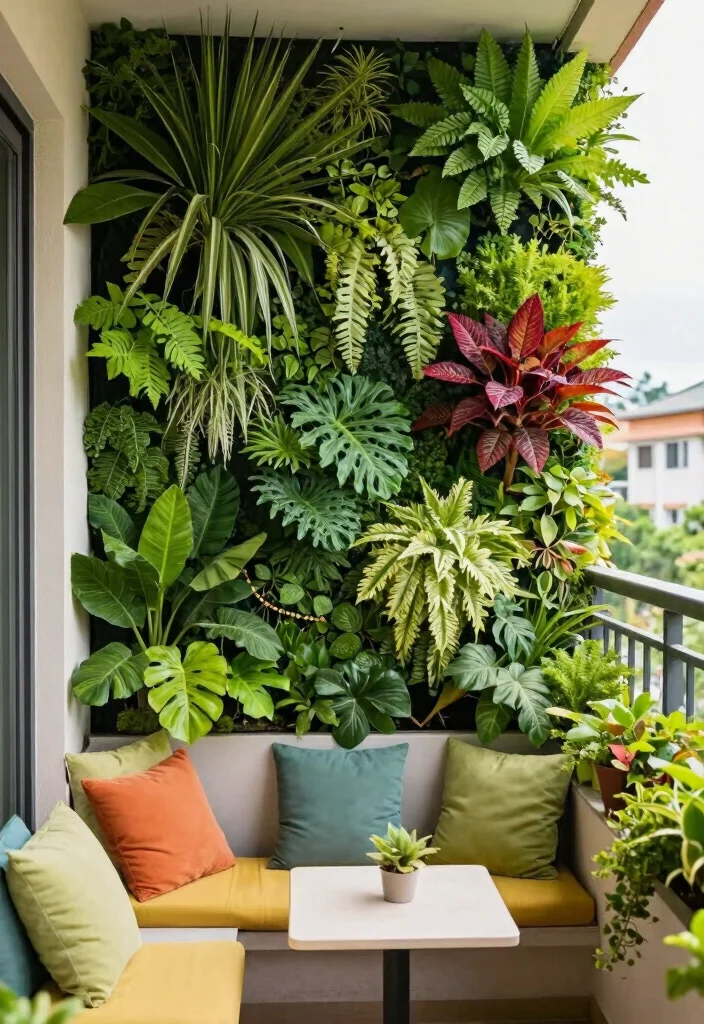 15 Balcony Covering Ideas From Rain That Still Look Chic - 6. Chic Vertical Gardens as Natural Barriers 1