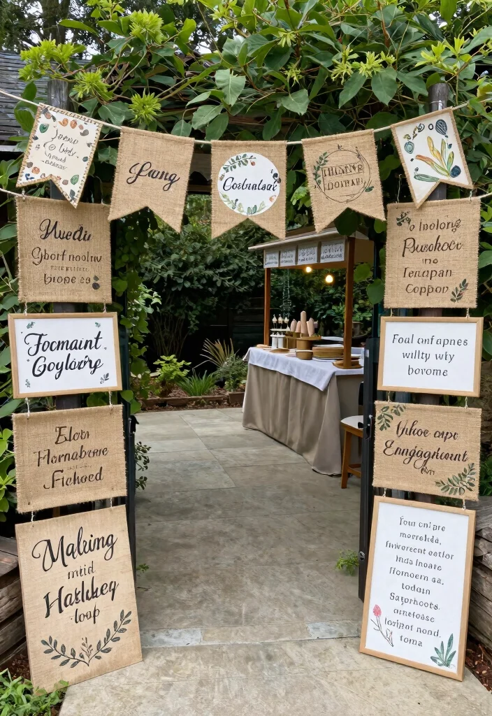 15 Engagement Party Ideas Backyard Hosts Will Love - 10. Handmade Banners and Signs 1