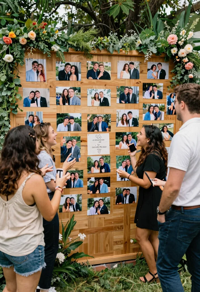 15 Engagement Party Ideas Backyard Hosts Will Love - 13. Group Photo Wall 1