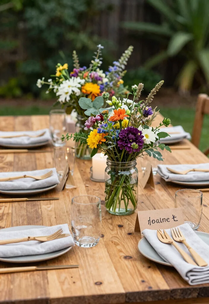 15 Engagement Party Ideas Backyard Hosts Will Love - 3. Sustainable Table Decor 1