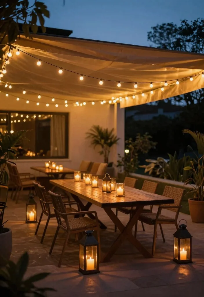15 Fall Patio Decorating Ideas That Capture Autumn Vibes - 3. Warm Lighting Options 1
