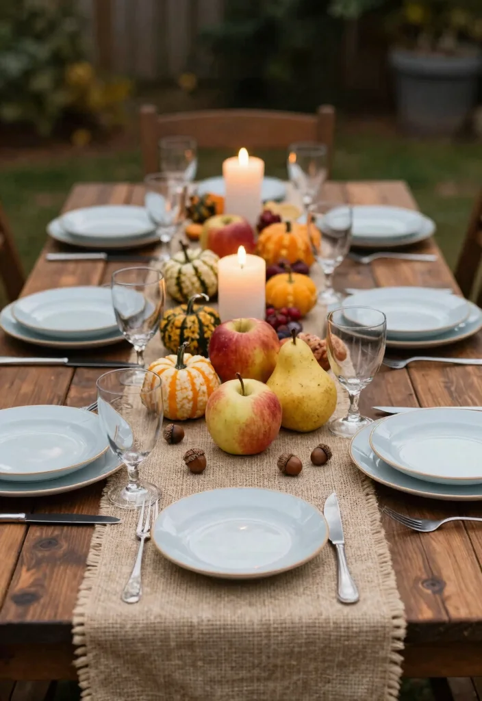15 Fall Patio Decorating Ideas That Capture Autumn Vibes - 5. Harvest-Inspired Table Settings 1
