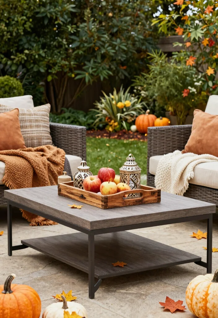 15 Fall Patio Decorating Ideas That Capture Autumn Vibes - 9. Seasonal Outdoor Accessories 1