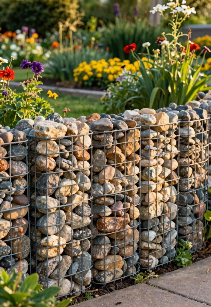 15 Front Garden Fence Ideas UK Homes Will Love - 13. Gabion Fencing 1