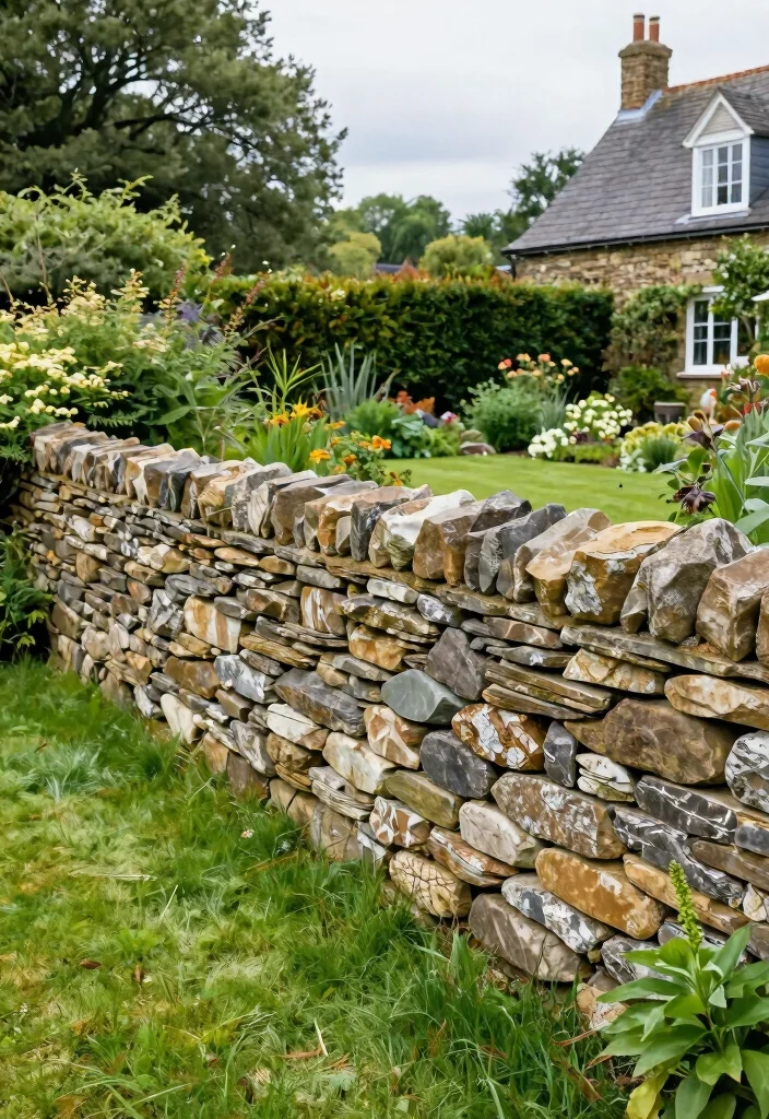 15 Front Garden Fence Ideas UK Homes Will Love - 7. Natural Stone Wall 1