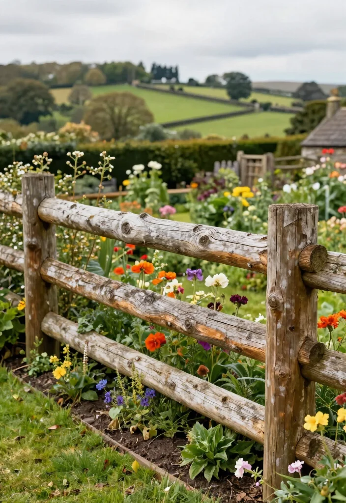 15 Front Garden Fence Ideas UK Homes Will Love - 9. Rustic Rail Fence 1