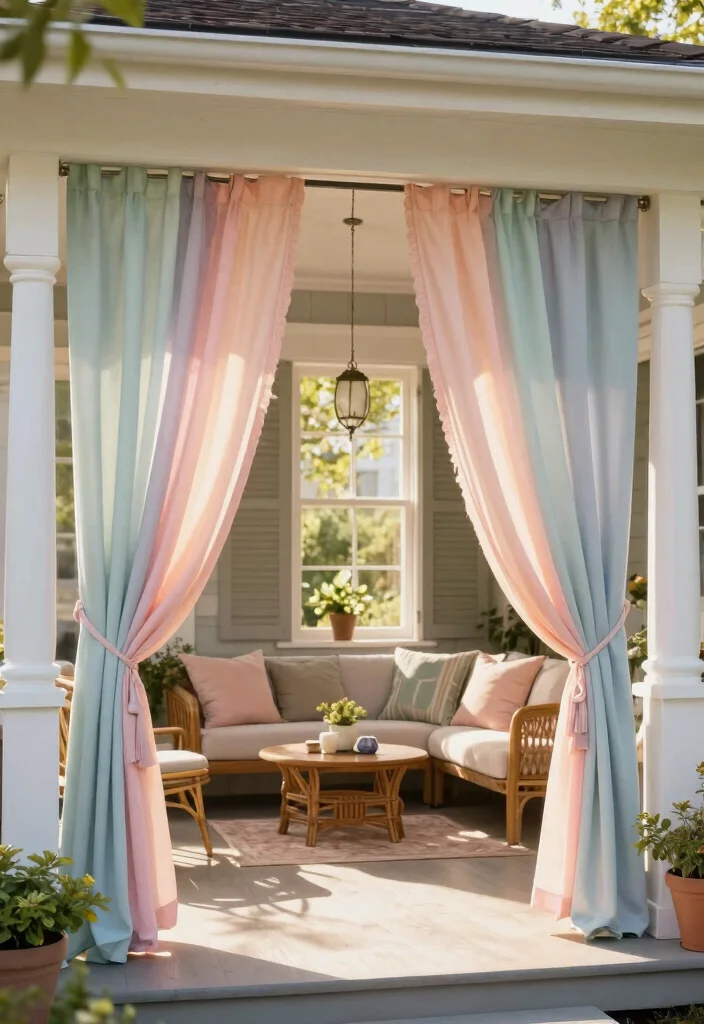 15 Front Porch Ideas Spring Lovers Will Adore 65 15 Front Porch Ideas Spring Lovers Will Adore - 15. Charming Outdoor Curtains 1