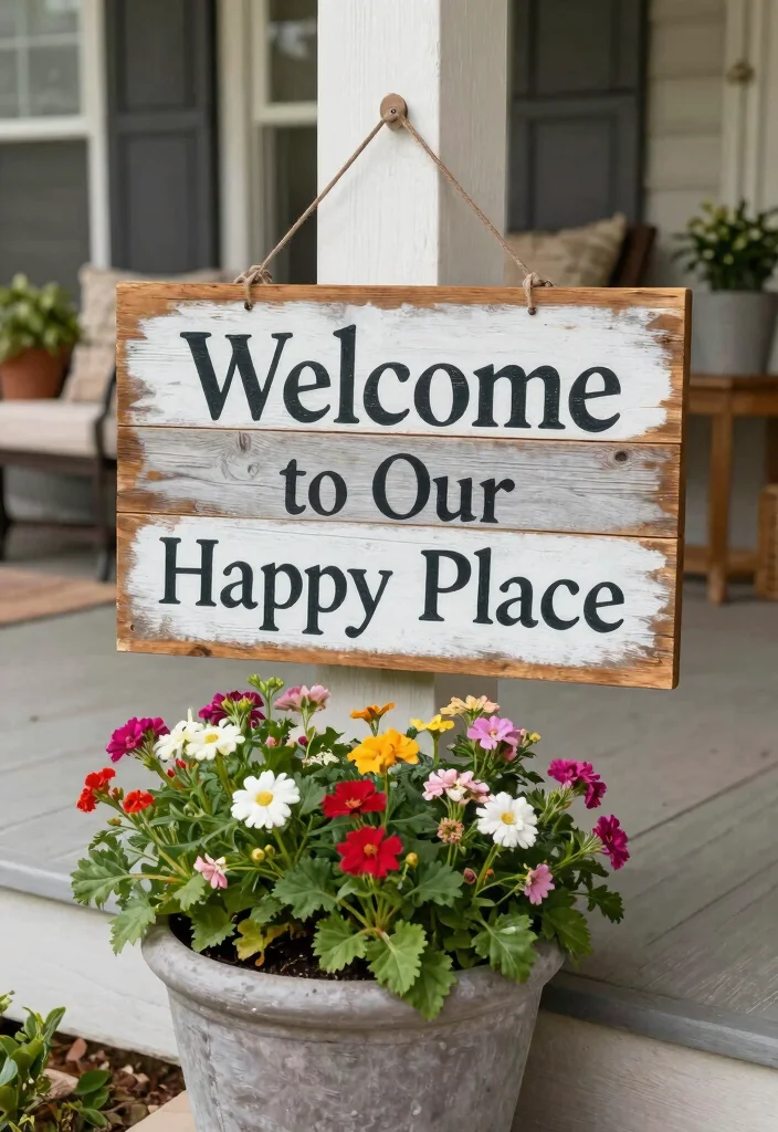 15 Front Porch Ideas Spring Lovers Will Adore 27 15 Front Porch Ideas Spring Lovers Will Adore - 7. DIY Garden Signage 1