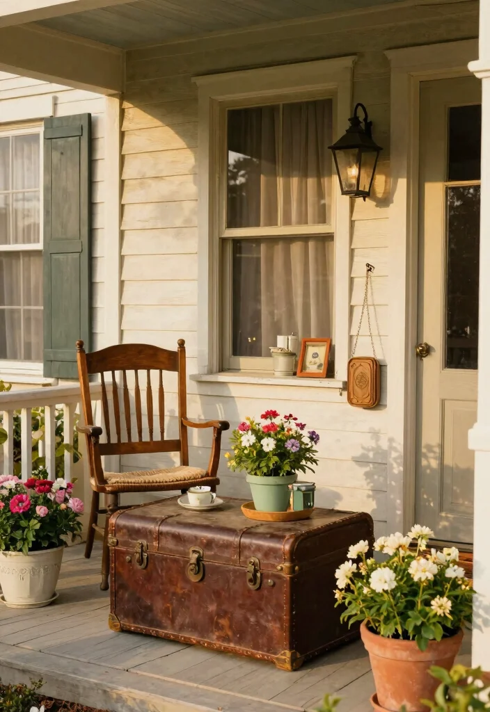 15 Front Porch Ideas Spring Lovers Will Adore 29 15 Front Porch Ideas Spring Lovers Will Adore - 9. Vintage Charm with Antique Pieces 1