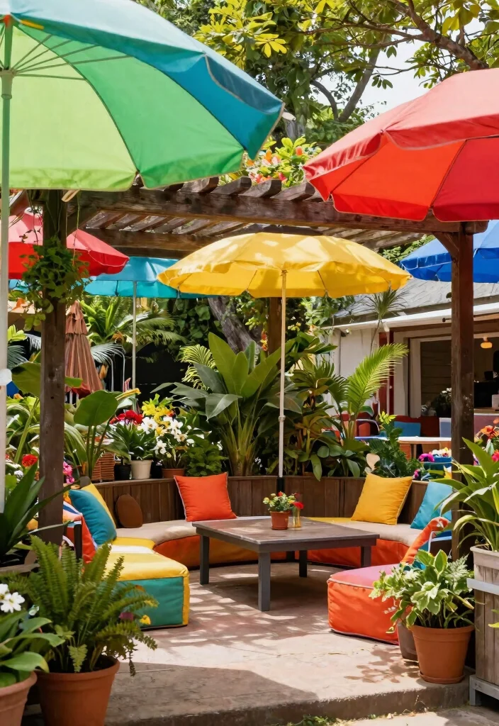 15 Pergola Cover Ideas Waterproof & Stylish 52 15 Pergola Cover Ideas Waterproof & Stylish - 12. Vivacious Umbrellas 1