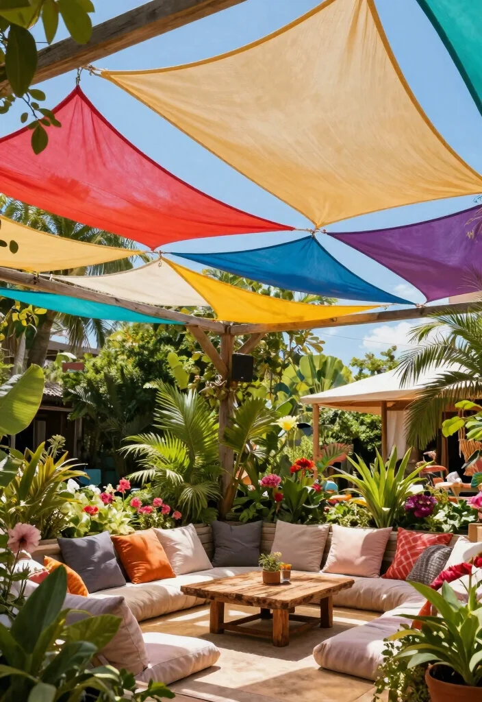 15 Pergola Cover Ideas Waterproof & Stylish 13 15 Pergola Cover Ideas Waterproof & Stylish - 3. Fabric Shade Sails 1