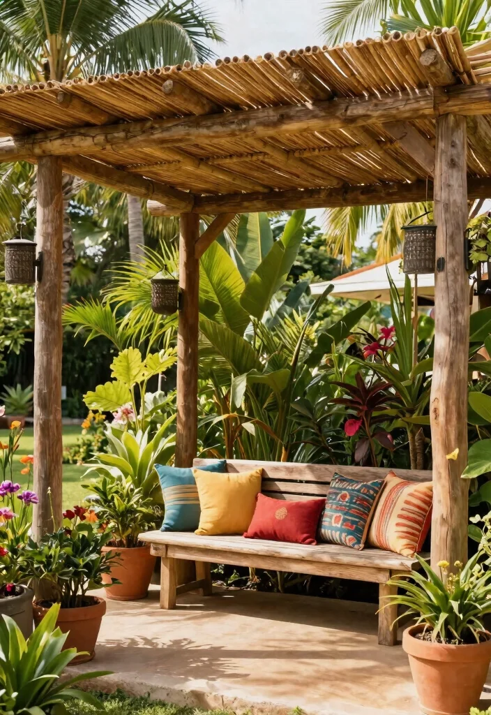 15 Pergola Cover Ideas Waterproof & Stylish 14 15 Pergola Cover Ideas Waterproof & Stylish - 4. Natural Bamboo Roof 1