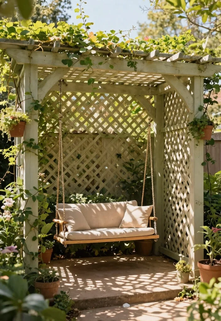 15 Pergola Cover Ideas Waterproof & Stylish 15 15 Pergola Cover Ideas Waterproof & Stylish - 5. Pergola with Lattice Cover 1