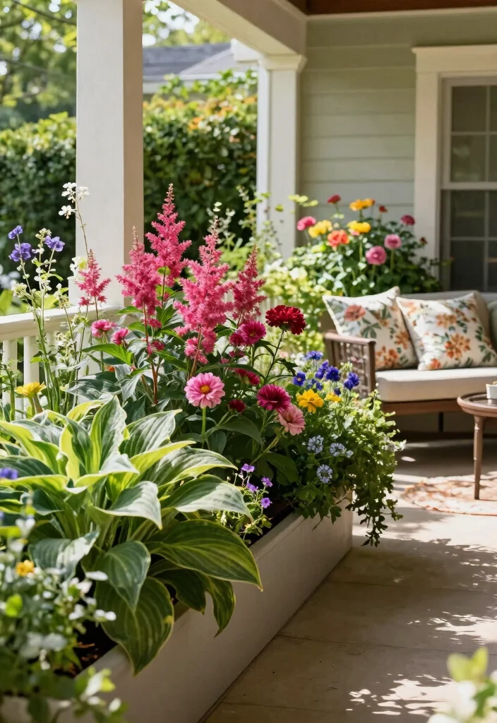 15 Shade Porch Planter Ideas for a Cool Green Touch 64 15 Shade Porch Planter Ideas for a Cool Green Touch - 14. Mixed Perennial Borders 1