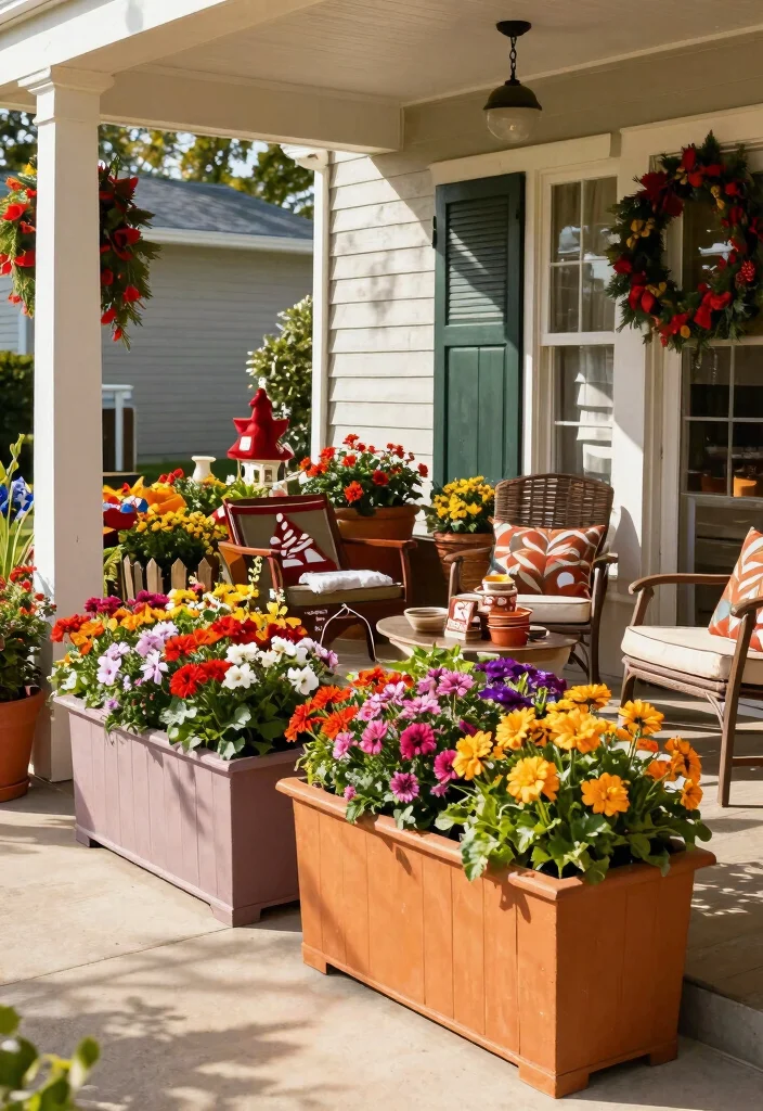 15 Shade Porch Planter Ideas for a Cool Green Touch 65 15 Shade Porch Planter Ideas for a Cool Green Touch - 15. Seasonal Decor with Planters 1