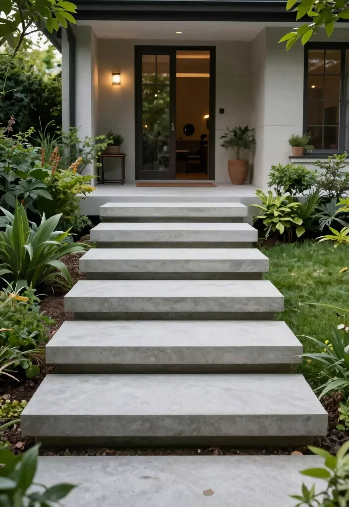 16 Front Porch Steps Ideas That Boost Curb Appeal - 10. Floating Steps Design 1