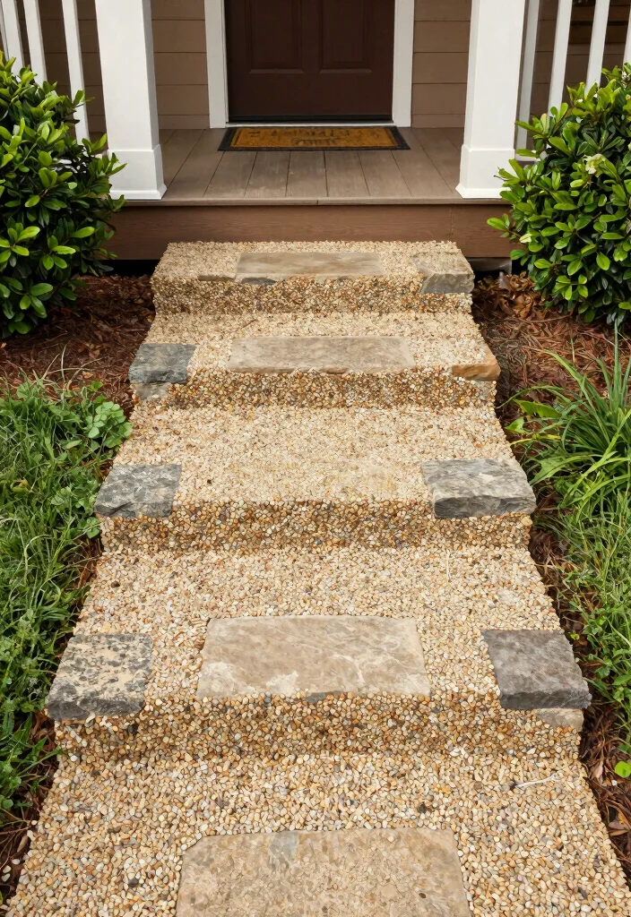 16 Front Porch Steps Ideas That Boost Curb Appeal - 5. Gravel and Stone Mix 1