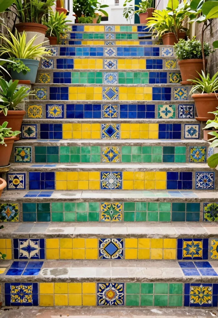 16 Patio Steps Ideas That Elevate Your Outdoor Design 37 16 Patio Steps Ideas That Elevate Your Outdoor Design - 7. Mosaic Tile Steps 1