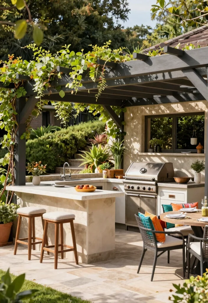 16 Sloping Backyard Ideas That Turn Hills Into Highlights 16 16 Sloping Backyard Ideas That Turn Hills Into Highlights - 6. Outdoor Kitchen 1