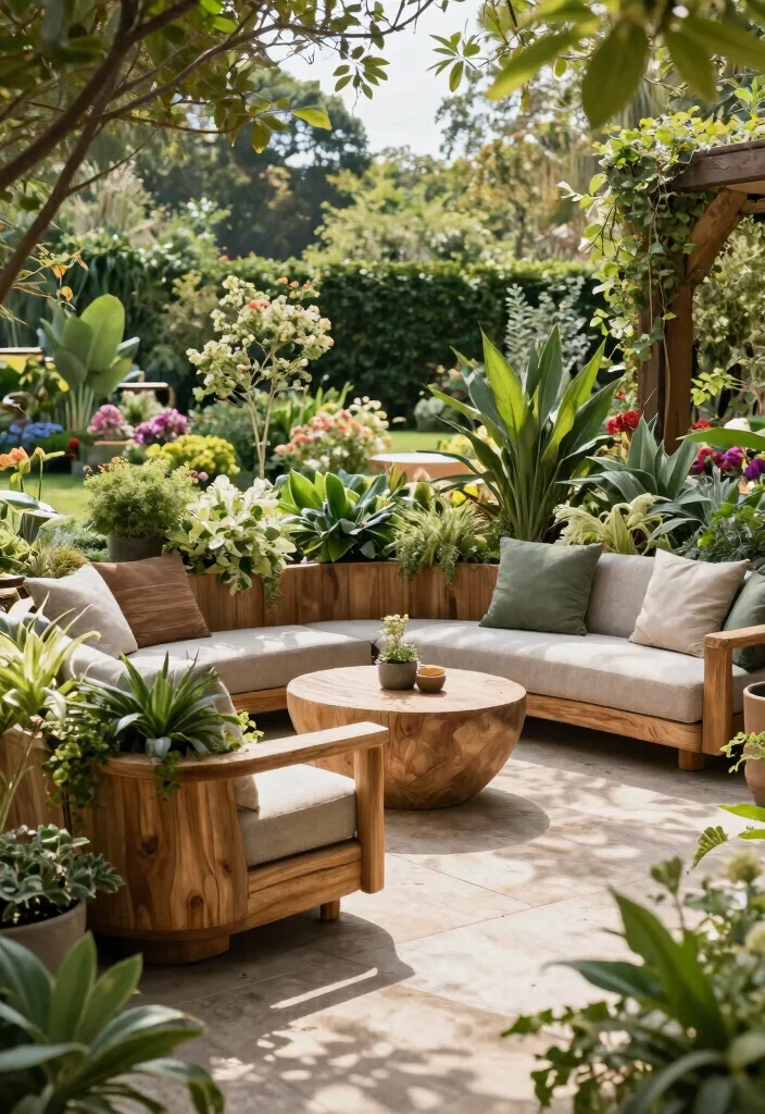 16 Terrace Furniture Ideas for a Chic Outdoor Lounge - 10. Biophilic Design Elements 1