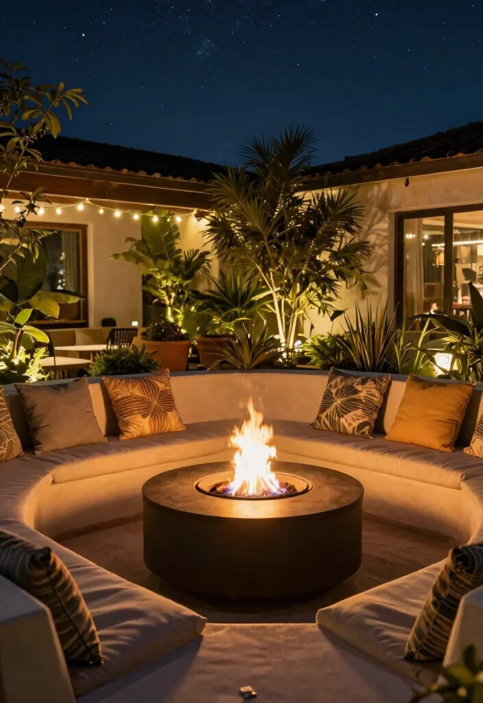 16 Terrace Furniture Ideas for a Chic Outdoor Lounge - 15. Outdoor Fire Pit Seating 1