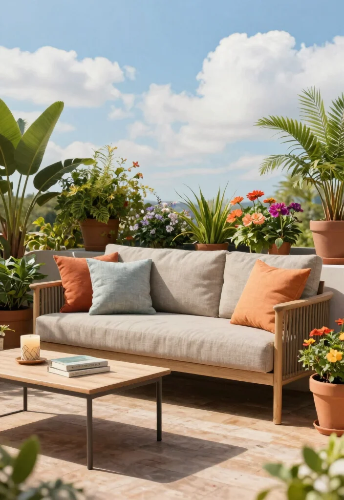 16 Terrace Furniture Ideas for a Chic Outdoor Lounge - 6. Eco-Conscious Fabric Sofas 1