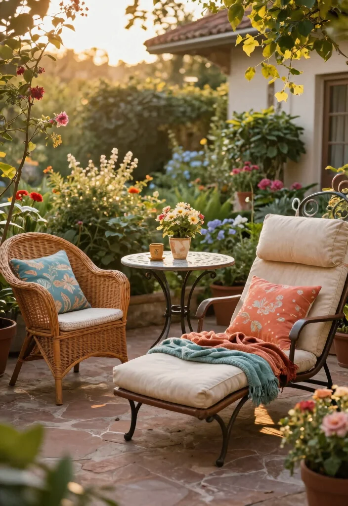 16 Terrace Furniture Ideas for a Chic Outdoor Lounge - 7. Vintage Furniture Finds 1