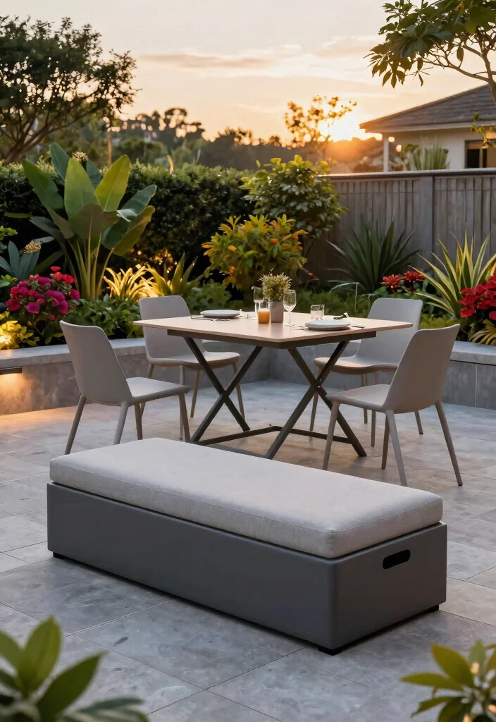 16 Terrace Furniture Ideas for a Chic Outdoor Lounge - 8. Multi-functional Outdoor Furniture 1