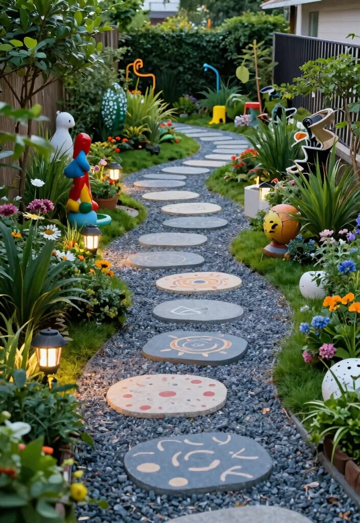 17 Big Terrace Ideas That Make a Statement 56 17 Big Terrace Ideas That Make a Statement - 16. Artistic Garden Pathways 1