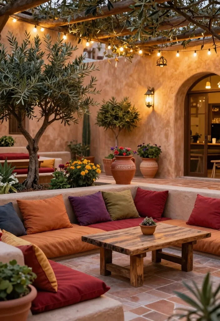 17 Big Terrace Ideas That Make a Statement 12 17 Big Terrace Ideas That Make a Statement - 2. Cozy Mediterranean Lounge 1