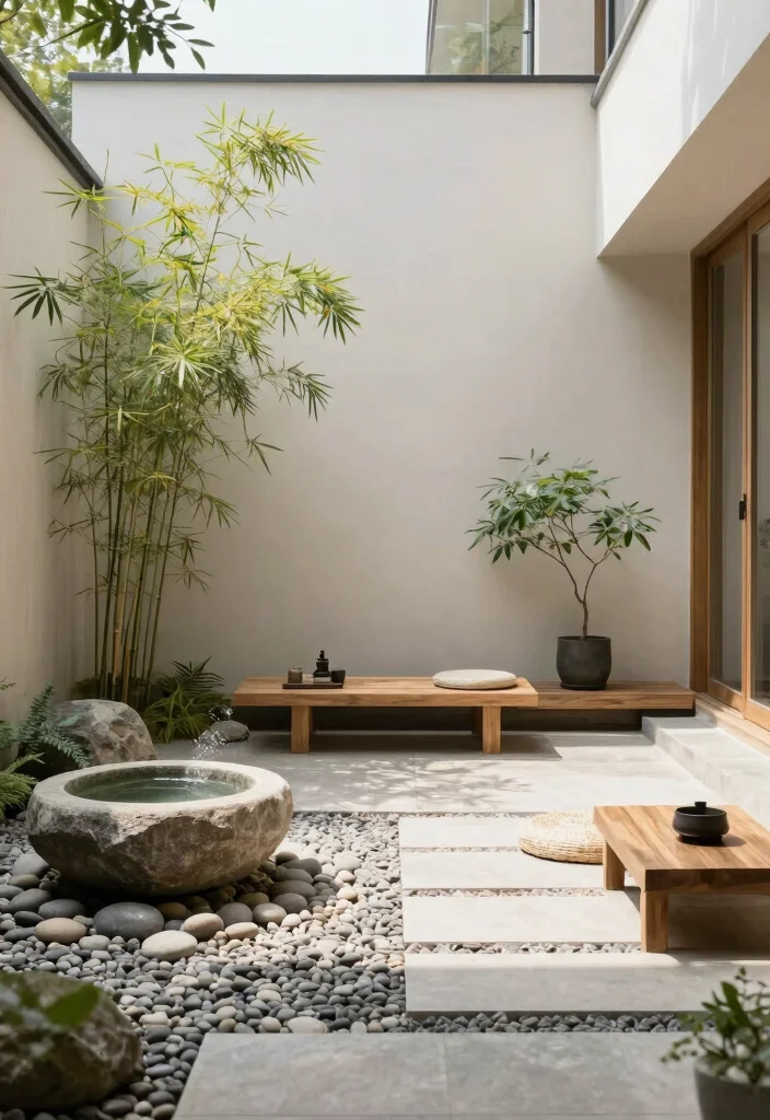 17 Big Terrace Ideas That Make a Statement 14 17 Big Terrace Ideas That Make a Statement - 4. Minimalist Zen Space 1