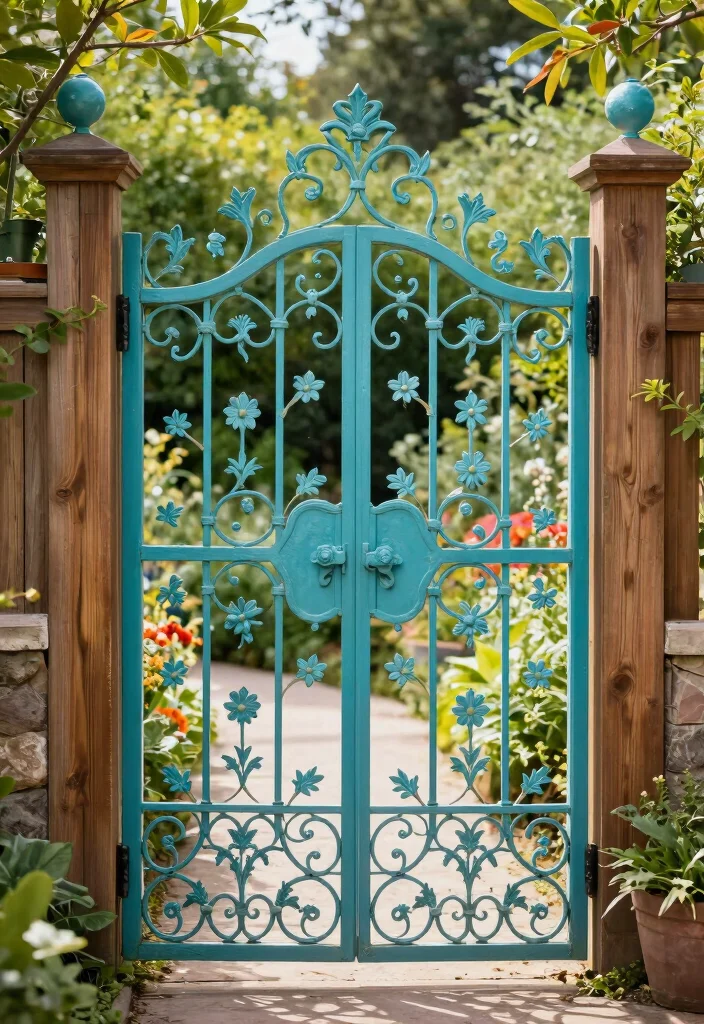 17 Fence Landscaping Ideas That Soften & Style Your Yard 56 17 Fence Landscaping Ideas That Soften & Style Your Yard - 16. Creative Fence Gates 1