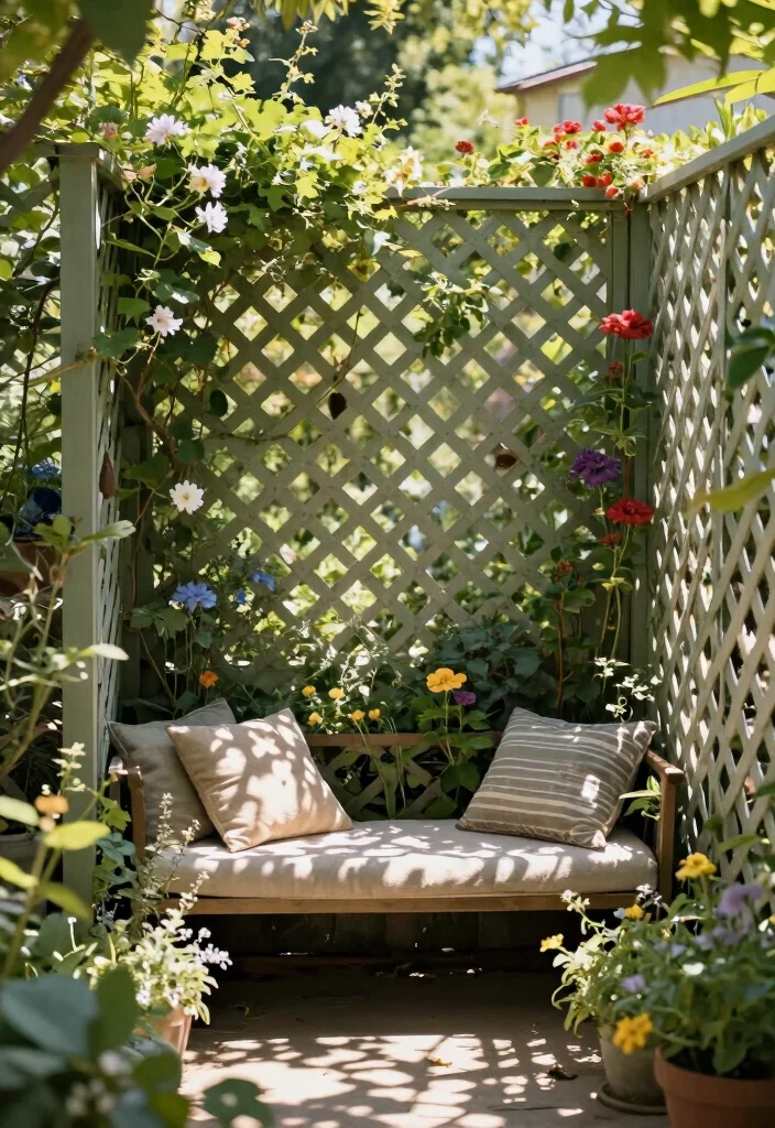 17 Fence Landscaping Ideas That Soften & Style Your Yard 38 17 Fence Landscaping Ideas That Soften & Style Your Yard - 8. Lattice Fences for Privacy 1