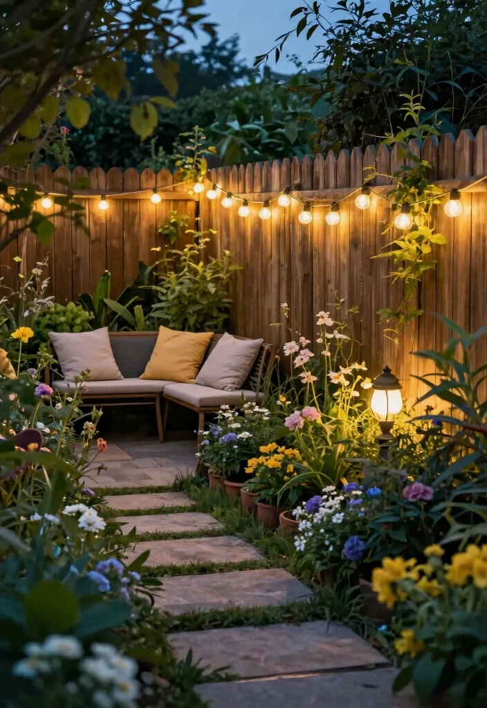 17 Fence Landscaping Ideas That Soften & Style Your Yard 39 17 Fence Landscaping Ideas That Soften & Style Your Yard - 9. Fence Lighting Accents 1