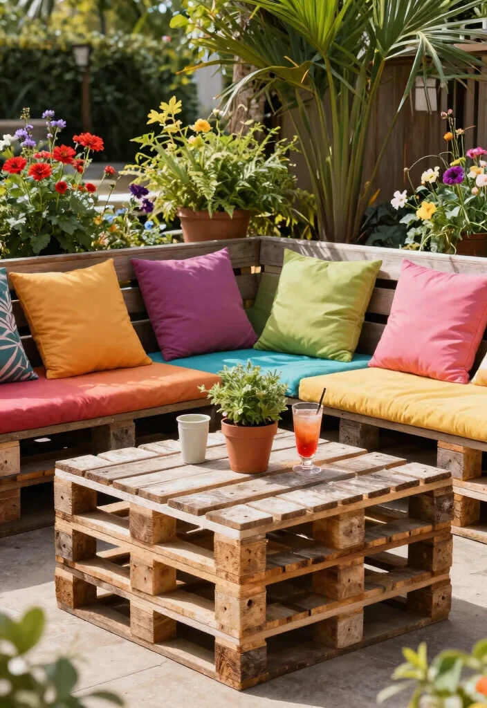 17 Outdoor Seating Ideas for Stylish Relaxing Spaces 1 17 Outdoor Seating Ideas for Stylish Relaxing Spaces - 1. Recycled Pallet Seating 1